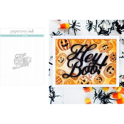 Halloween Die 2021 New Arrival Hey Boo Metal Cutting Dies Decoration For Scrapbooking Craft New Diy Album Template Decor Model