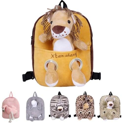 Fashion Cute Cartoon Kids Plush Backpacks Kindergarten Schoolbag Animal Backpack Children School Bags Girls Boys Backpack Gift