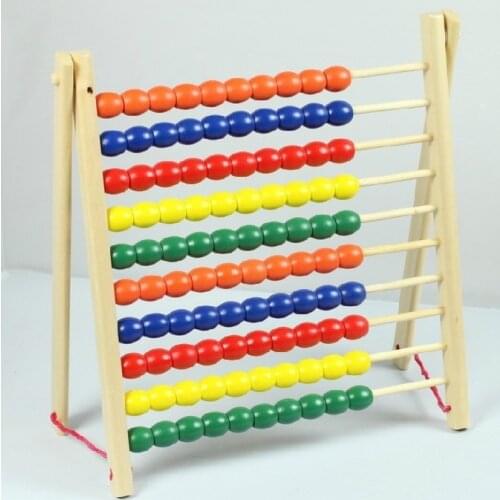 Montessori Baby Educational Wooden Math Teaching Toy wood Plate arithmetical rack toys