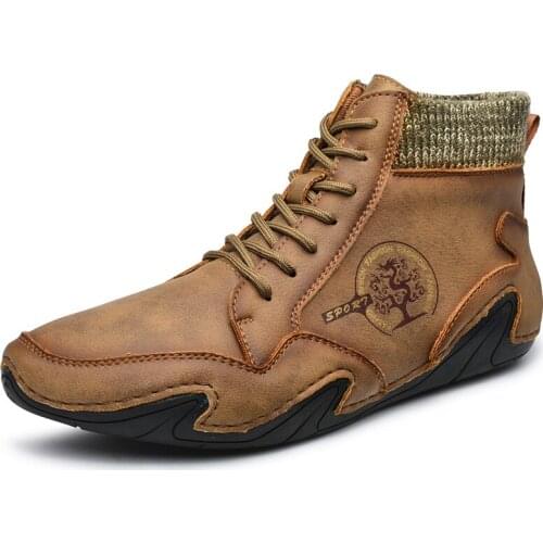 Plus Size 48 Fashion Leather shoes men boots Autumn Handmade Ankle Boots For Men shoes loafers zapatos de hombre