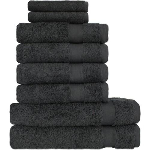 8 Pcs Cotton White Soft Hotel Home Bathroom Towel Set Kit (Pack Of 8)