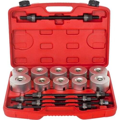 27PCS Set Aluminium Alloy Car Bushings Bearing Disassembly Tools Iron Sets Rubber Sleeve Extractor Chassis Press Pull Sleeve Kit
