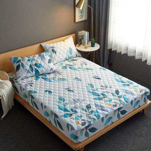 100% Waterproof Pure Color Quilted Embossed Mattress Protector Fitted Sheet Style for Bed Anti-mite Mattress Cover Copri