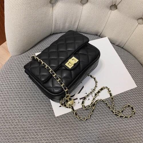 Autumn and Winter New Chain Bag Fashion Female Bag Lady Shoulder Bag Casual Messenger Bag Rhombus Female Bag Mobile Phone Bag