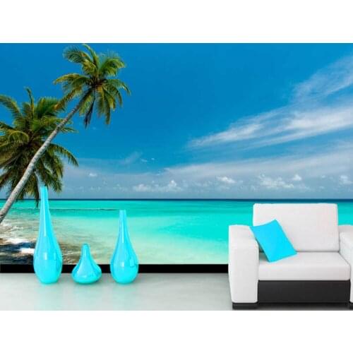Papel de parede Vast sea under blue sky natural scenery 3d wallpaper mural,living room TV wall bedroom wall papers home decor