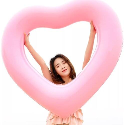 Swimming ring inflatable heart-shaped swimming ring thickened PVC love swimming ring water inflatable love floating row