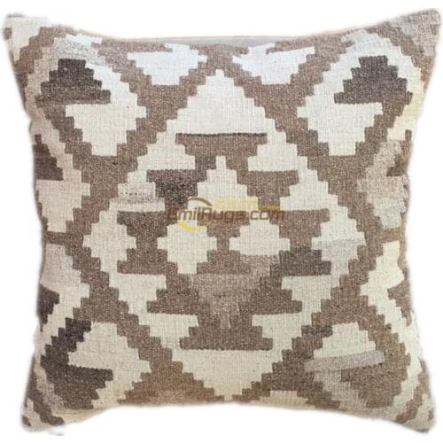 Geometric pillow Kilim Handmade Hand Made Wool Fancy Home Decor
