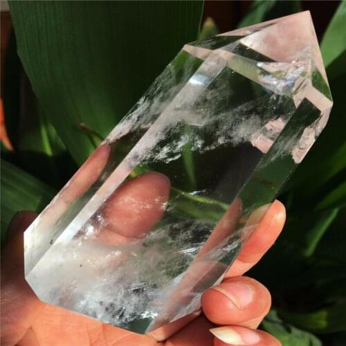 Clear NATURAL white CRYSTAL single DT WAND POINT Healing