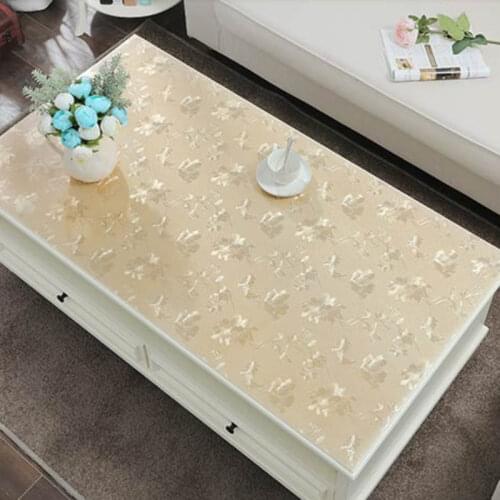 PVC Tablecloth Waterproof Opaque Gloden Table Cloths Rectangule Table Cover Mat Coffee Table Pad Kitchen Pattern Oil Cloth