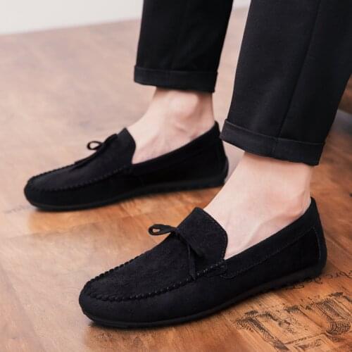 Outdoor Fashion Men Leather loafers Shoes Slip On For Men Italian Leather Men Loafers Brand Men wedding flats Shoes cheap