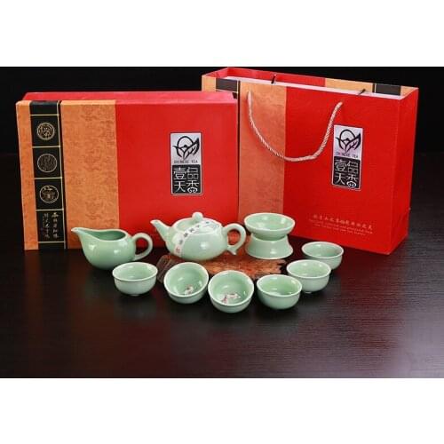 High-quality Celadon Kung Fu tea set Teapot Cup Gift Set Retro Home Decoration