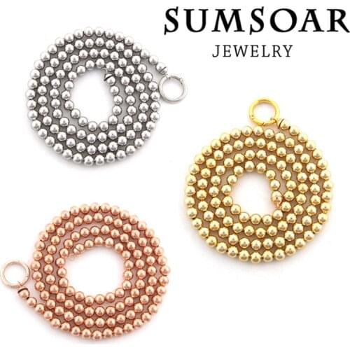 SOMSOAR Jewelry 70cm Chain Necklace with facet round pyrite beads of 6mm with a O-Clasp closure for My Coin Pendant 10pcs/lot