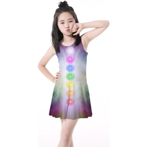 5-10 Years Girls Swimming Dress Multi Fishscale One Piece Swimsuit Sleelvesless Above Knee Suits 6 Patterns