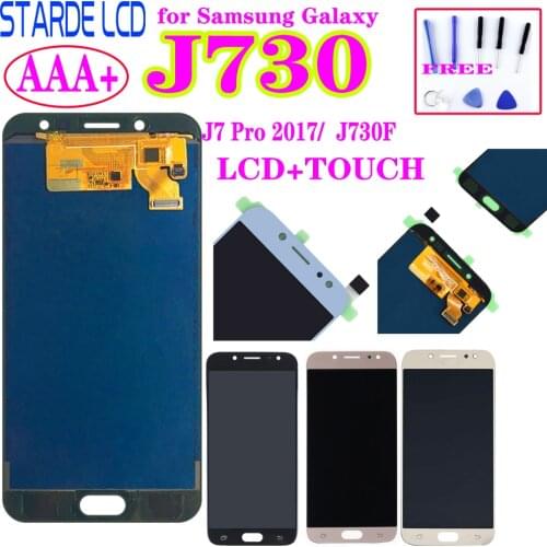 Tested for Samsung Galaxy J7 Pro 2017 J730 J730F LCD Display and Touch Screen Digitizer Assembly Black Gold J7 2017 J730 LCD