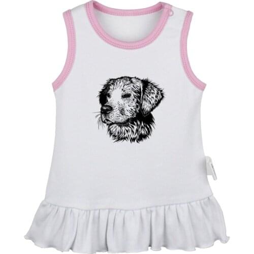 Golden Retriever Dog You Are Amazing Guess What Chicken Baby Girls Dresses Toddler Sleeveless Dress Infant Cotton Clothes