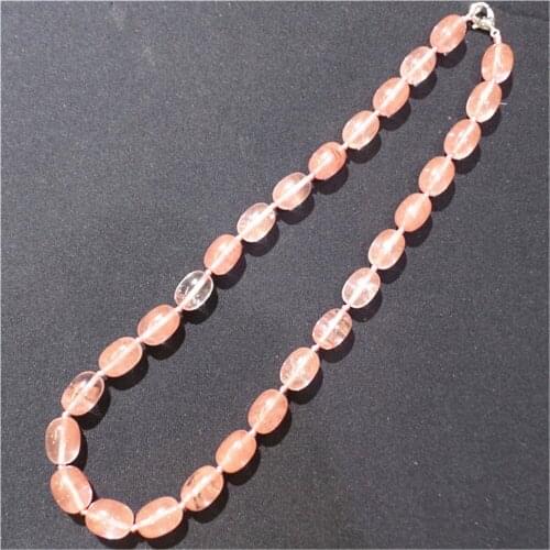 1 Strand/28Pcs 14x10mm Wholesale Fashion DIY Jewelry Red Cherry Quartz DIY Barrel Shape Pendant Necklace Length 210mm S1088