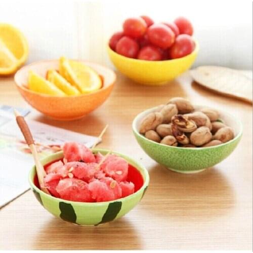1PC underglazed hand-painted ceramic soup bowl fruit Designs Steamed Rice Japanese sweet bowl 5 inch OK 0122