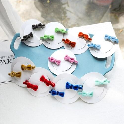 10pair/lot Velvet Mini Hair Clip Fashion Fall Velour Hairpin Winter Super Small Hair Grip Alligator Boutique Princess Barrette
