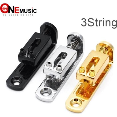 3 String Tooyful Solo Single Guitar Bridge with Wrench Screw for 3 String Guitar Cigar Chrome-Gold-Black