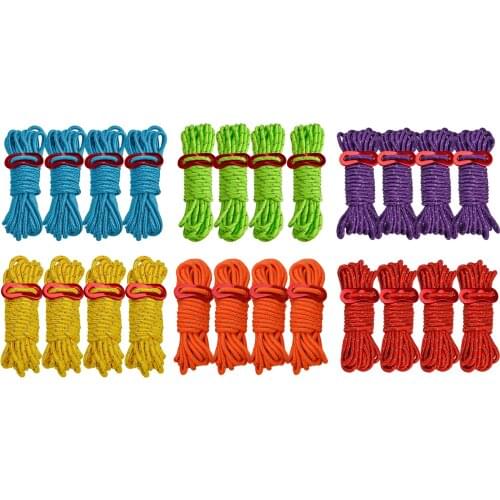 4x Nylon Reflective Guyline Camping Tent Tarp Rope Cord Paracord Outdoor