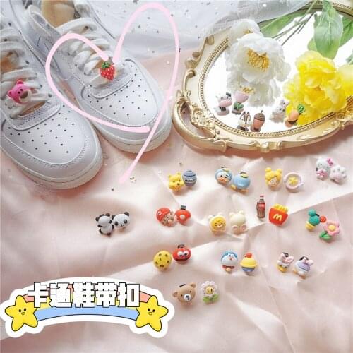 Shoelace Buckle Small Flower Strawberry Shoe Ornament Shoe Buckle Rabbit Carrot White Shoes Canvas Shoes Decoration 5pcs/lot