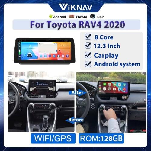 12.3 Inch Car Radio For Toyota RAV4 2020 Screen Android Car Audio Multimedia Player GPS Navigation Auto Sereo Autoradio 2 Din