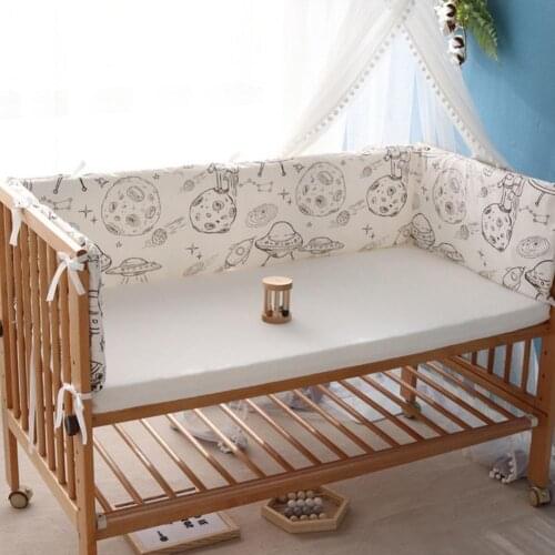 1Pcs 200cm Baby Crib Bumper For Newborns Soft Cotton Bed Bumper Detachable Zipper Baby Room Decoration Infant Cot Protector