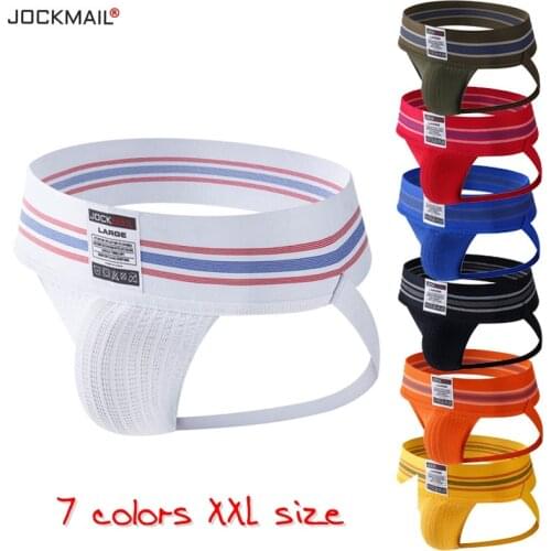 JOCKMAILmen tanga hombre wide belt calzoncillos slip sports fitness ropa interior sexy jockstrap gay underwear lot