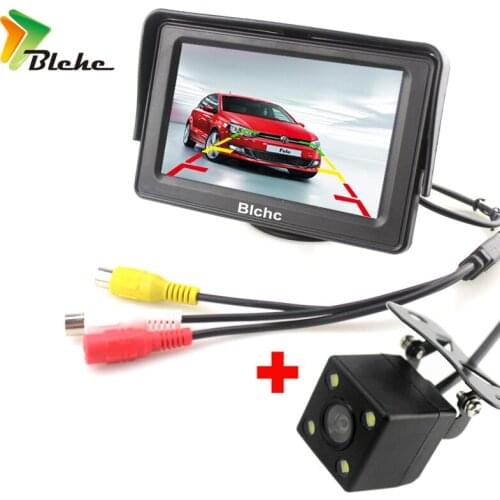 Blchc 2In1 Car Parking System Kit 4.3" TFT LCD Color Rearview Display Monitor + Waterproof Reversing Backup Rear View Camera
