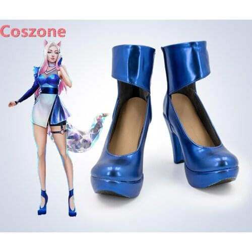 LOL Ahri S10 Blue Cosplay Shoes Boots Halloween Carnival Cosplay Costume Accessories