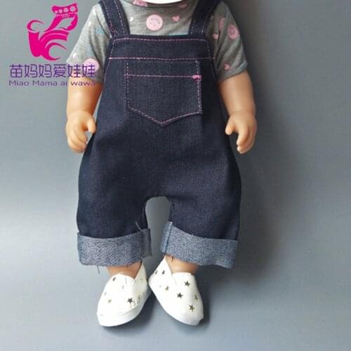 Straps Pants with shirt set for 43cm Baby New Born baby Doll clothes suit