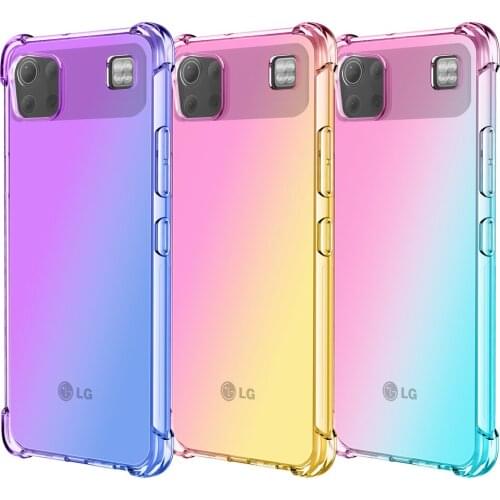 For LG Q92 K52 K22 K62 Case Transparent Gradient Airbag Corners Shockproof Case for Lg k52 q92 Stylo6 K51S K50S K40S phone cover