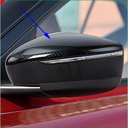 For Nissan Kicks 2016 2017 2018 ABS Chrome ABS Carbon Paint Exterior Side Door Rearview mirror Cover Trim Car-styling