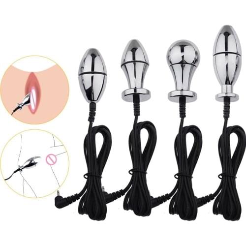 Electro Shock Anal Butt Plugs Masturbator Jump Egg Clit Stimulator E-stim Prostate Massager Expand Anus Vagina Device Sex Toys