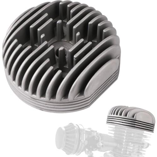 Racing CNC Cycle Cylinder Head Replace Fit For 66cc 80cc Gas Motorized Bicycle Round Silver