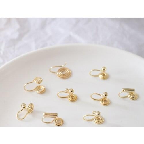 4pcs No pierced simple mosquito coil 14k color retention 18k ear clip painless diy earrings for women jewelry accessory material