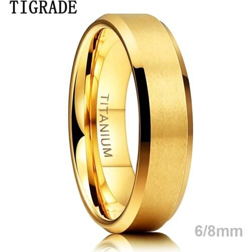 TIGRADE 4/6/8mm Brushed Titanium Ring Men Silver Color Male Female Wedding Band Engagement Rings Classic Women Fashion Jewelry