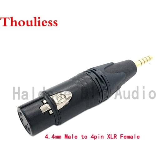 Thouliess HIFI DIY 2.5mmm/4.4mm Balanced Male to 4pin Balanced XLR Female Converter Adapter with Gold Plated NEUTRIK Plug