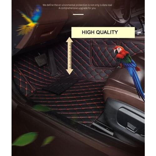 Leather car floor mats for Nissan D22 GT-R fuga Quest GENISS Qashqai Note Murano March Teana Tiida Almera X-trai LANN