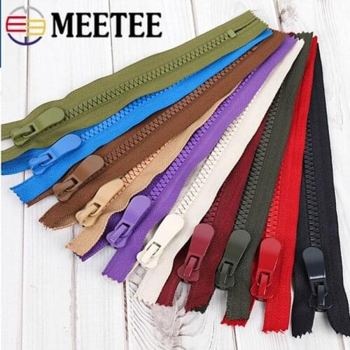 Meetee 2pcs 8# Resin Zipper Close-end Tail 20cm Single Head for Coat Pocket Outdoor Handbag Handmade Sewing Accessories ZA210