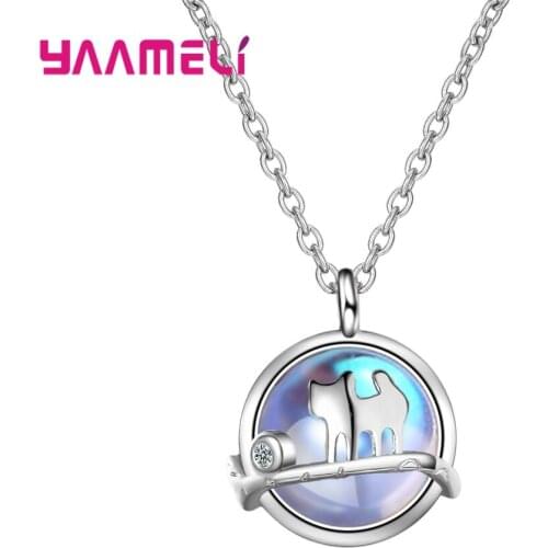 Cute Dog Pendant Necklace for Women 925 Sterling Silver Cubic Zircon Crystal Chain Necklace Cartoon Animal Fine Jewelry Gift