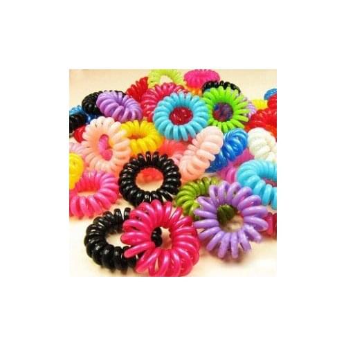 Fashionable Telephone Line Elastic Hair Band Girls Hair Accessories Lot Headbands Telephone Line Gum Colored Elastic Headwear
