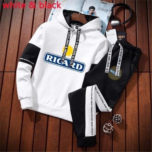 2021 Mens Casual Fashion Tracksuit Jogging Suits Sports Sets Hoodies+Pants 2pcs Set Long Sleeve Hooded Thin Silm Sweatshirts