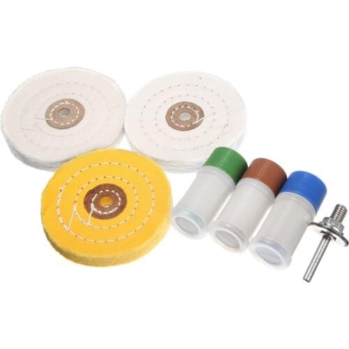 7Pcs Metal Cleaning & Polishing Buffing Wheel Polishing Tool Kit With Compound Blocks For Removing Scratches And Metal Polishing