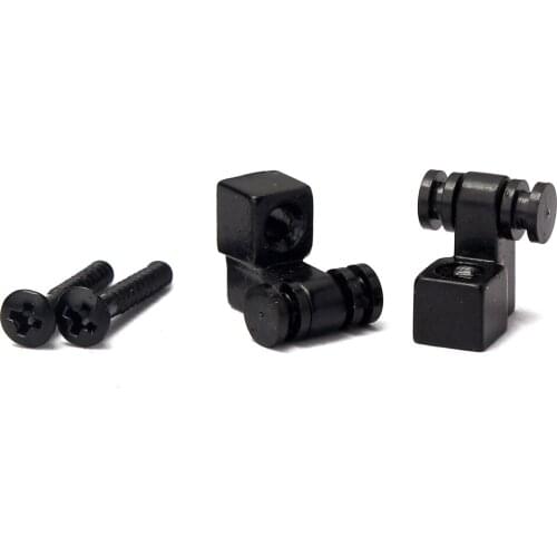 Set of 2 Electric Guitar Iron Black Roller String Retainer 12 x 11.5 x 10mm
