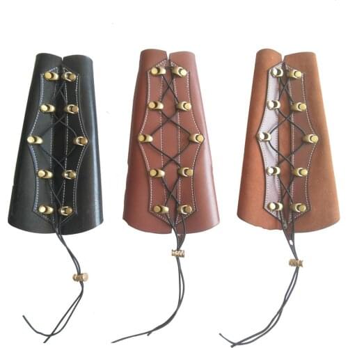 Cow Leather Archery Arm Protector Guard Cowhide Bow Shooting Arm Armband Shoot Arm Guard for Outdoor Hunting Cosplay Parts