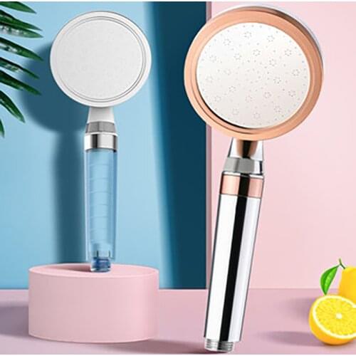ZhangJI New PP Cotton Filter Shower Head Water-Saving High Pressure Water Flow Adjustable Health Skin Care Nozzle Showerhead