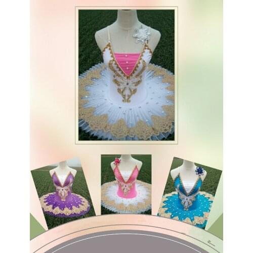 New Professional Ballet Tutus Adult Swan lake Ballet Dance Clothes for girls Pancake tutu Child Ballerina Figure Skating Dress