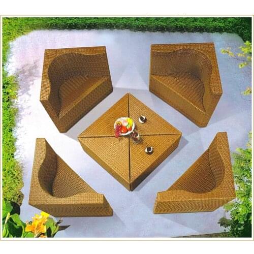 2015 new design PE rattan sofa high quanlity garden furniture rattan furniture patio furniture tea table wicker cushioned