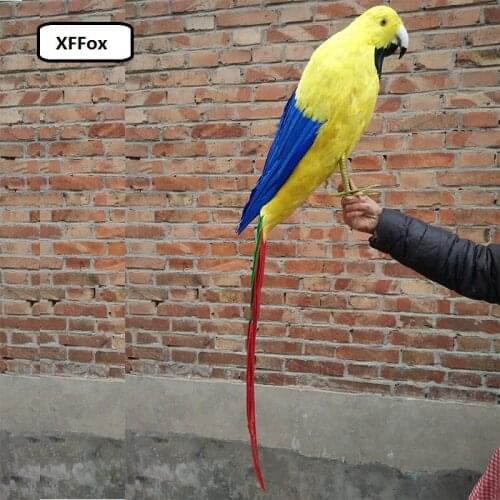 Huge real life yellow&blue parrot model foam&feather big simulation parrot bird gift about 100cm xf0778